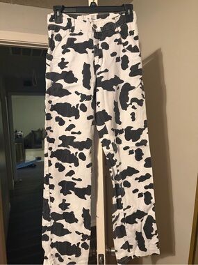 Love + Harmony Cow Print Wide-Leg Jeans